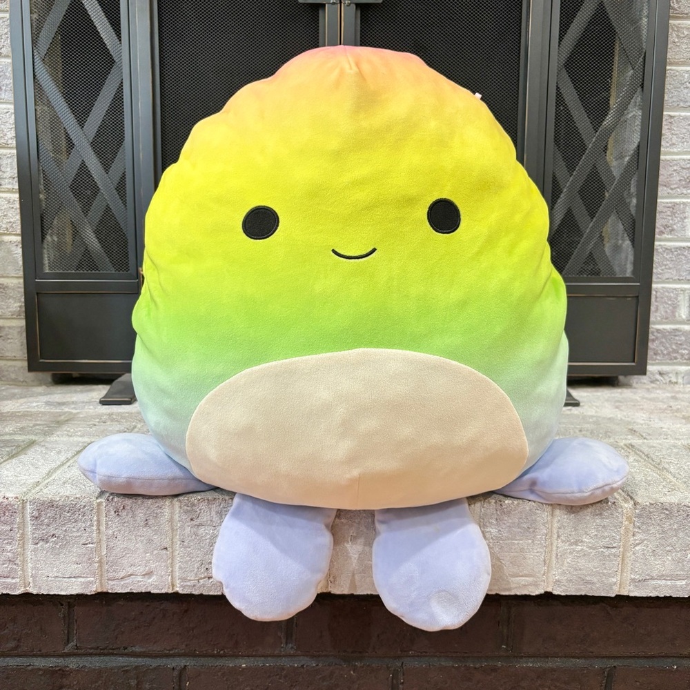 Elodie Octopus Squishmallow Large 16” Tie-Dye Rainbow Ombré Stuffed Plush Toy
